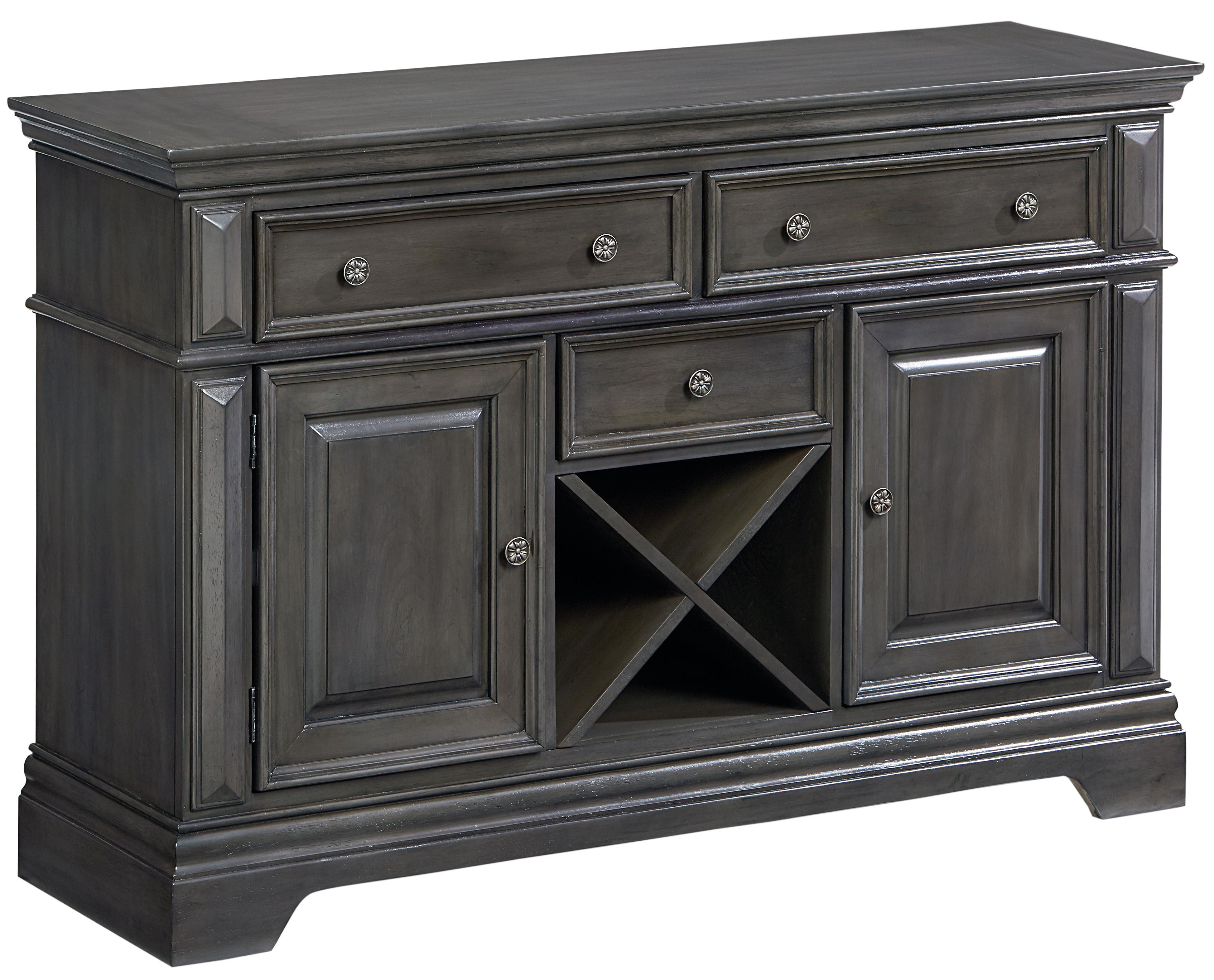 Standard Furniture Garrison 14908 Traditionally Styled Buffet with Grey Finish Dunk & Bright